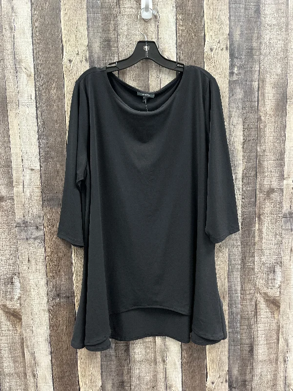 Top 3/4 Sleeve By Alfani In Black, Size: 2x