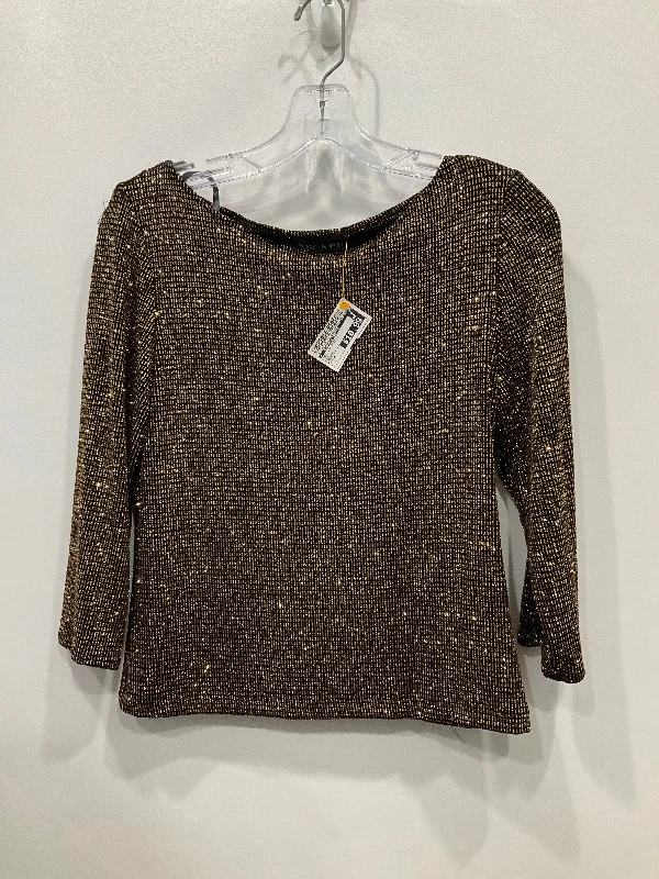 Top 3/4 Sleeve By Clothes Mentor In Gold, Size: M