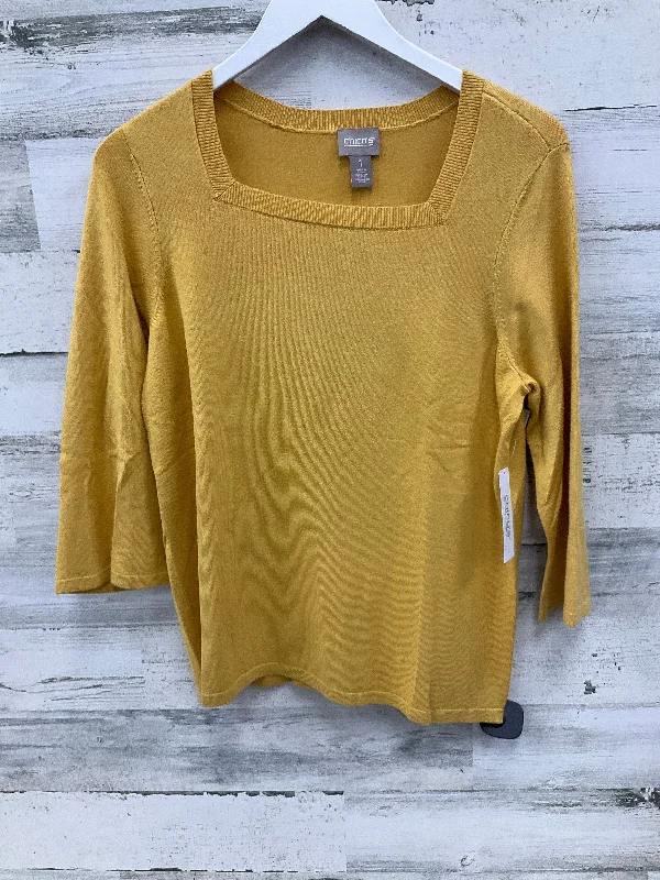 Top 3/4 Sleeve Basic By Chicos In Yellow, Size: M