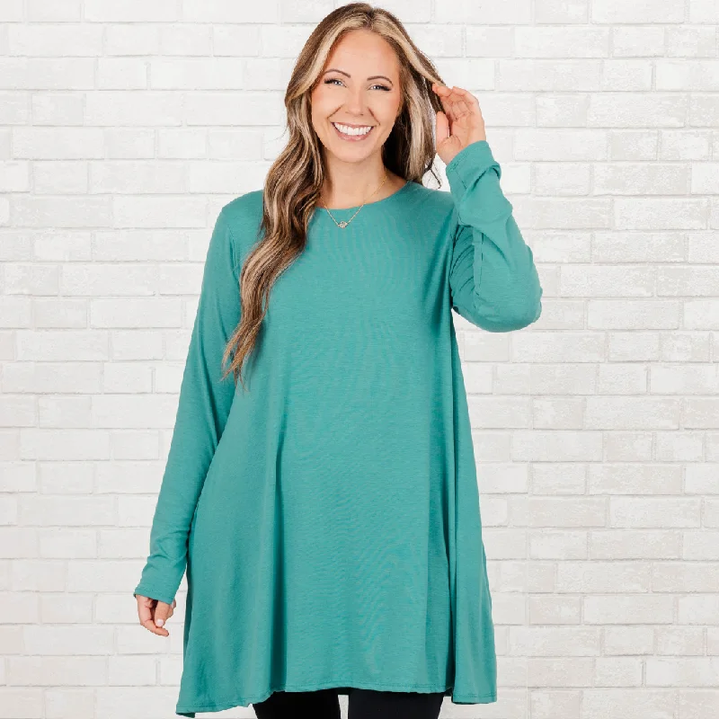 As Long As You're Here Tunic, Dusty Teal