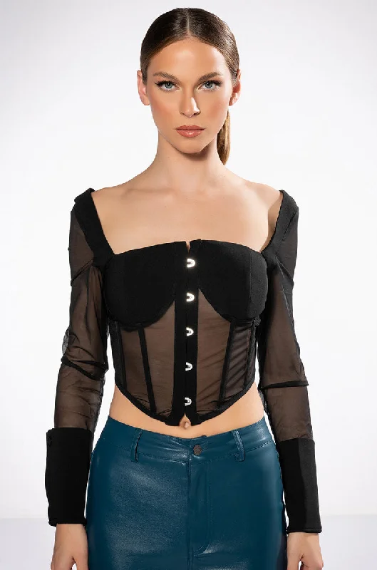 GAGA LONG SLEEVE STRUCTURED TOP