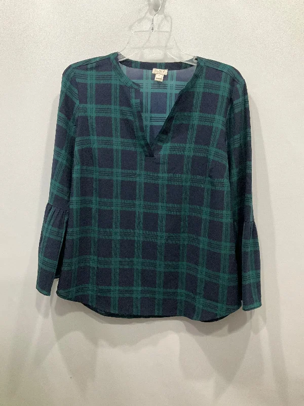 Top 3/4 Sleeve By J Crew In Blue Green, Size: M