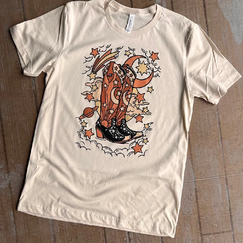 Online Exclusive | Cosmic Boots Graphic Tee in Cream