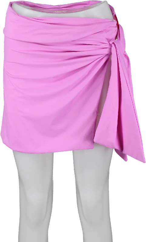 The Attico Swimwear Pink Mini Skirt With Tie Front UK XS