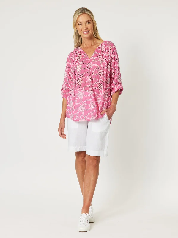 Gordon Smith Ellie Embroidery Top Pink