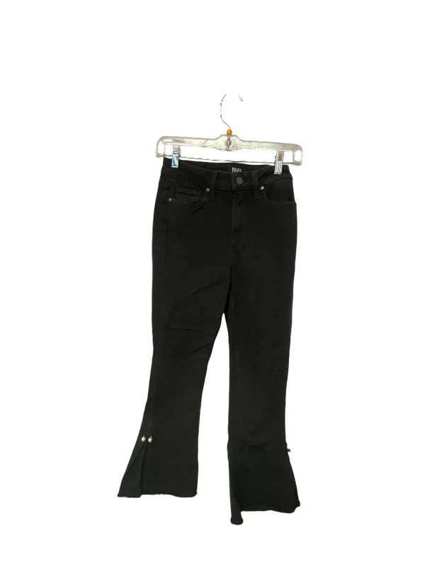 Jeans Flared By Paige In Black Denim, Size: 27