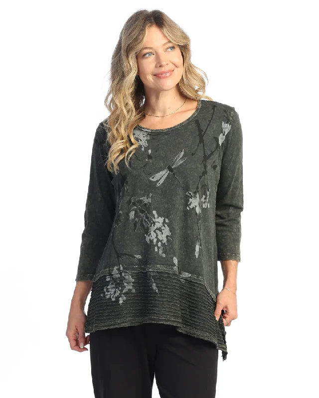 Jess & Jane "Sakura" Abstract Print Mineral Washed Tunic - M54-2045