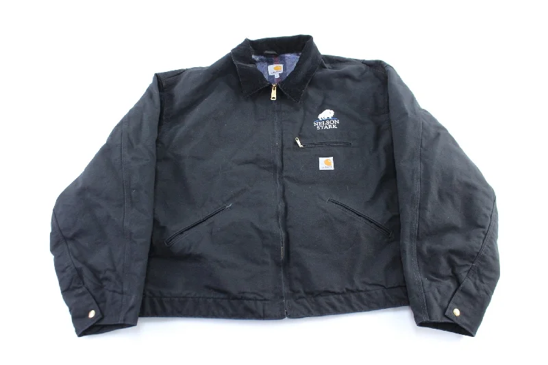 Carhartt Logo Patch Black Detroit Zip Up Jacket