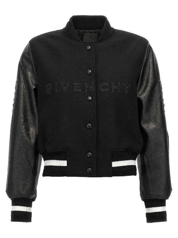 Cropped Logo Bomber Jacket