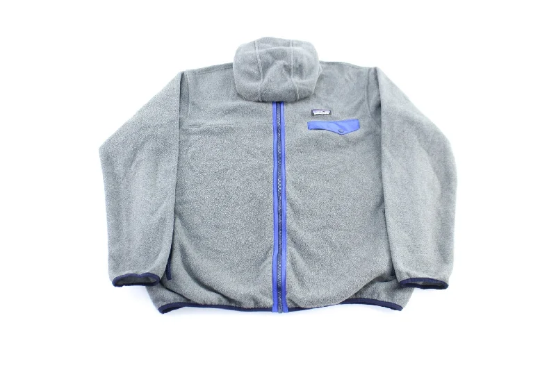 Patagonia Logo Patch Grey Fleece Zip Up Jacket