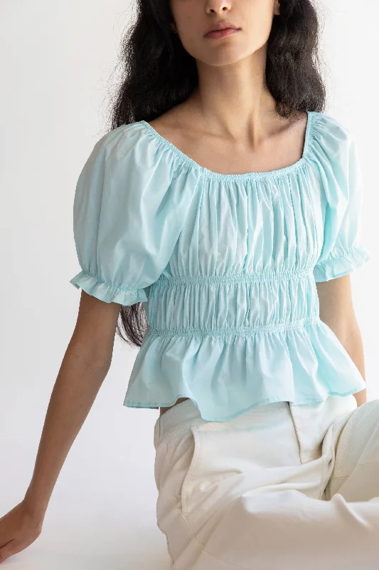 PUFF SLEEVE SQUARE NECK TOP