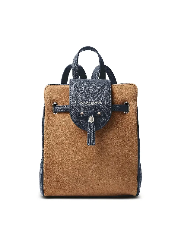 Mini Windsor Backpack - Tan & Navy