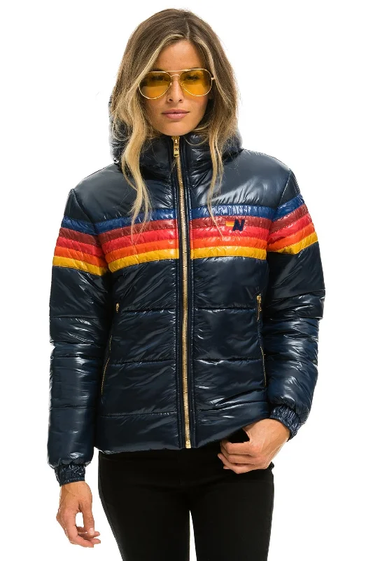 5 STRIPE LUXE TREKKER JACKET - GLOSSY NAVY