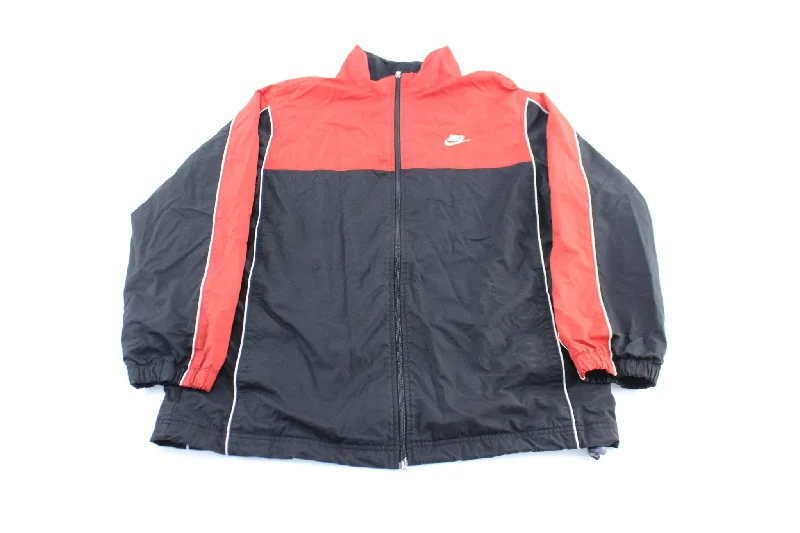 Y2K Nike Embroidered Logo Red & Black Zip Up Jacket