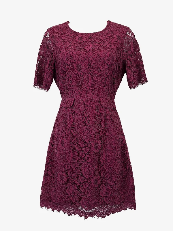 Alannah Hill Aubergine Lace Tailored Cocktail Mini Dress Size 8