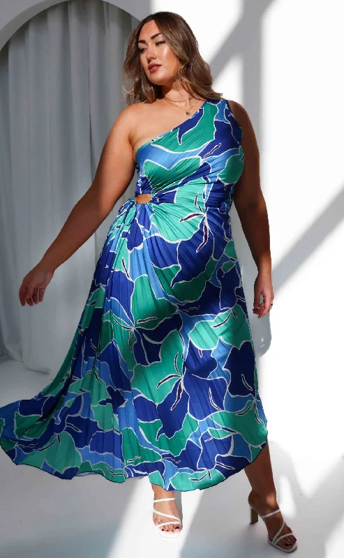 Rochelle Maxi Dress - Blue Green Floral