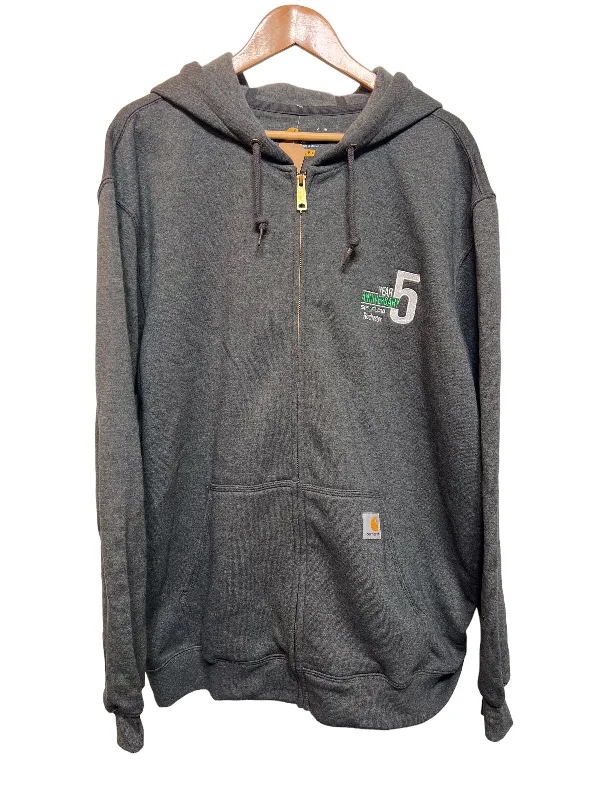 Carhartt Grey Zipped Hoodie (Size XL)