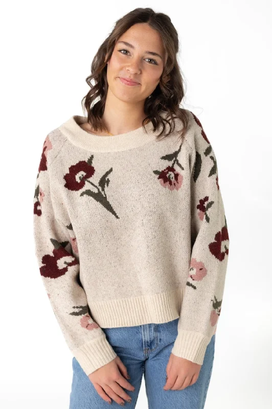 Printed Floral Sweater