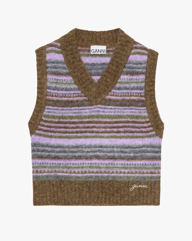 Soft Wool Stripe Vest